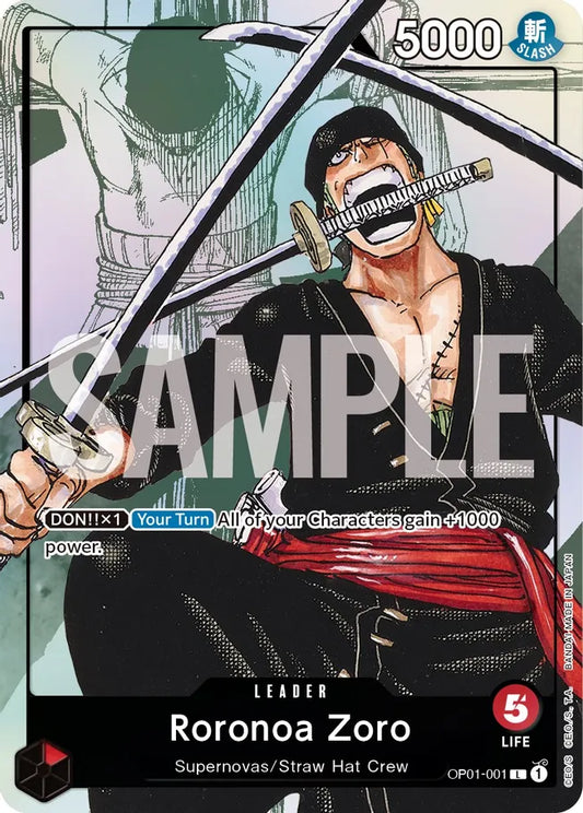 Roronoa Zoro - OP01-001 (Alternate Art) - One Piece Promotion Cards